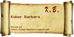 Kober Barbara névjegykártya